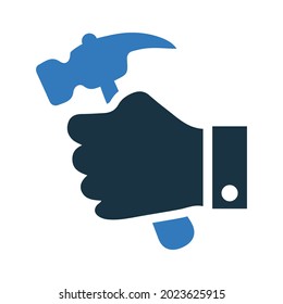 Martillo, reparación, icono de herramienta. Diseño vectorial simple editable aislado en un fondo blanco.