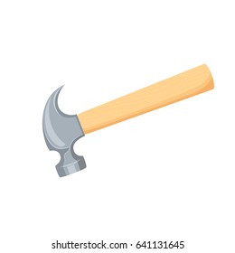 Hammer. Repair tool. Joinery, builder or carpenter instruments vector illustration.