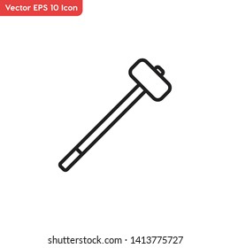 Hammer, repair tool symbol vector icon