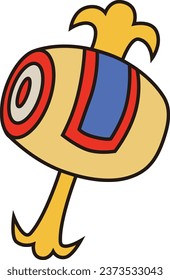 Hammer, representative of a lucky charm, with colored  and outline.