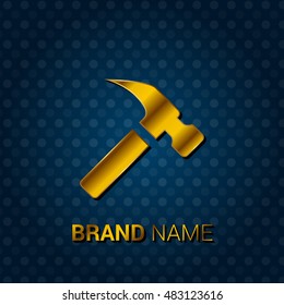 Hammer Royal Golden & Blue Metallic Premium Corporate Logo / Icon