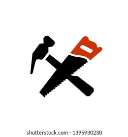 Hammer And Saw Crossed Logo