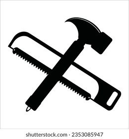 diseño del logotipo de la ilustración del vector del icono martillo