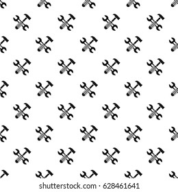 Hammer and screw wrench pattern seamless in simple style vector illustration