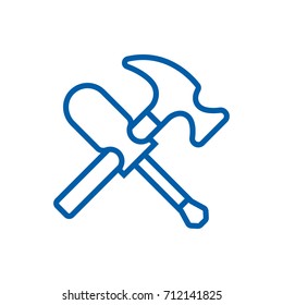 Hammer and screwdriver