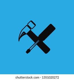 hammer and screwdriver icon vector