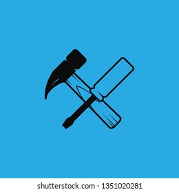 hammer and screwdriver icon vector