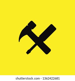hammer and screwdriver icon vector
