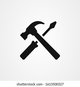 Hammer and screwdriver icon vector illustration
