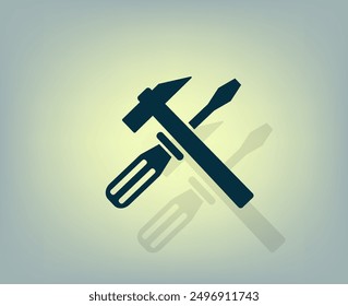 Hammer and Screwdriver Icon. Vector illustration