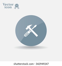 Hammer and Screwdriver Icon. Vector illustration