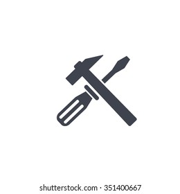 Hammer and Screwdriver Icon. Vector illustration