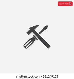 Hammer and Screwdriver Icon. Vector illustration
