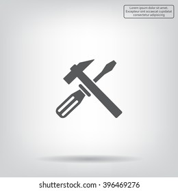 Hammer and Screwdriver Icon. Vector illustration