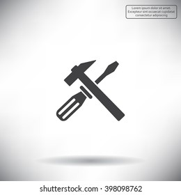 Hammer and Screwdriver Icon. Vector illustration