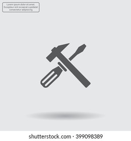 Hammer and Screwdriver Icon. Vector illustration