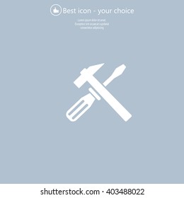 Hammer and Screwdriver Icon. Vector illustration