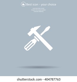 Hammer and Screwdriver Icon. Vector illustration