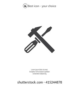 Hammer and Screwdriver Icon. Vector illustration