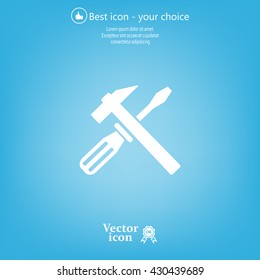 Hammer and Screwdriver Icon. Vector illustration
