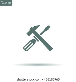 Hammer and Screwdriver Icon. Vector illustration