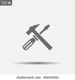 Hammer and Screwdriver Icon. Vector illustration