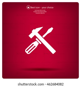 Hammer and Screwdriver Icon. Vector illustration