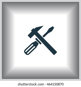 Hammer and Screwdriver Icon. Vector illustration