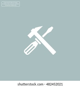 Hammer and Screwdriver Icon. Vector illustration