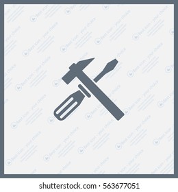 Hammer and Screwdriver Icon. Vector illustration