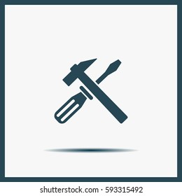 Hammer and Screwdriver Icon. Vector illustration