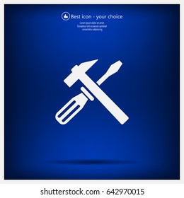 Hammer and Screwdriver Icon. Vector illustration