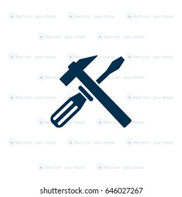 Hammer and Screwdriver Icon. Vector illustration