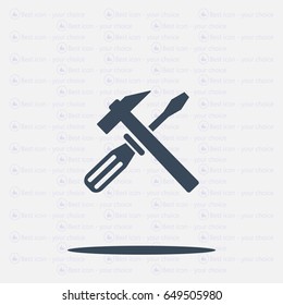 Hammer and Screwdriver Icon. Vector illustration
