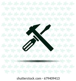 Hammer and Screwdriver Icon. Vector illustration