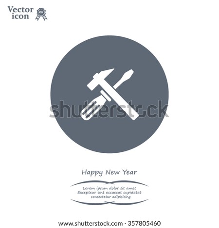Hammer and Screwdriver Icon. Vector illustration