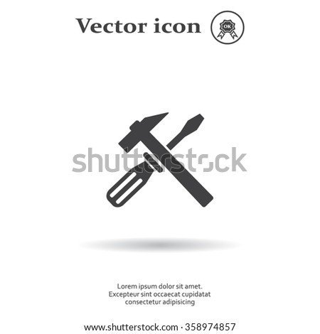 Hammer and Screwdriver Icon. Vector illustration