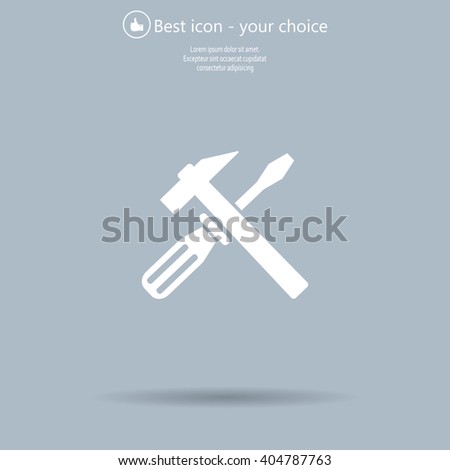 Hammer and Screwdriver Icon. Vector illustration