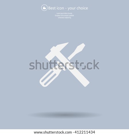 Hammer and Screwdriver Icon. Vector illustration