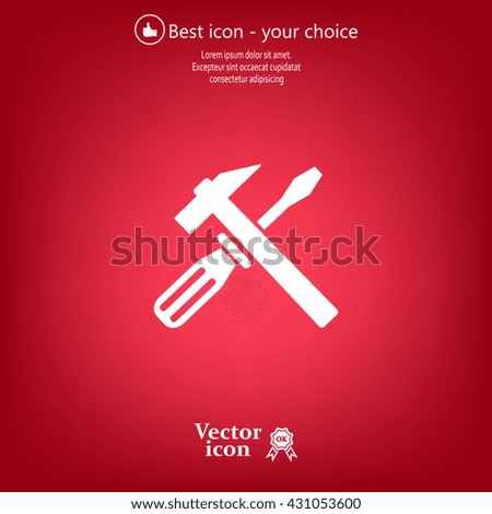 Hammer and Screwdriver Icon. Vector illustration