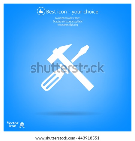 Hammer and Screwdriver Icon. Vector illustration