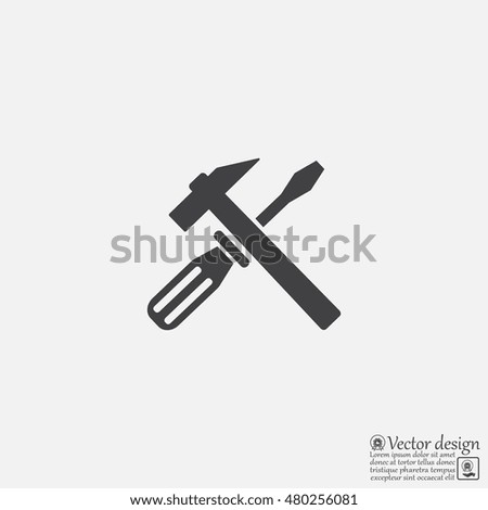Hammer and Screwdriver Icon. Vector illustration