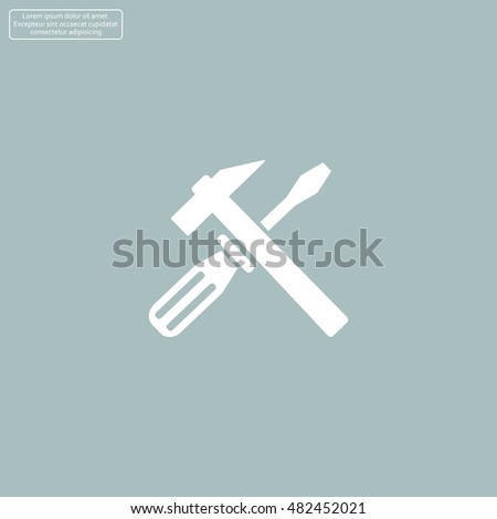 Hammer and Screwdriver Icon. Vector illustration