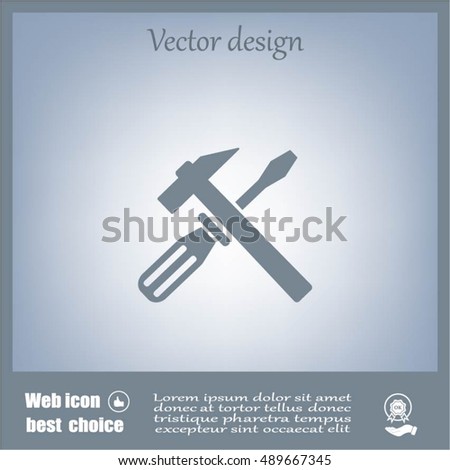 Hammer and Screwdriver Icon. Vector illustration