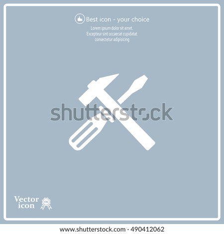 Hammer and Screwdriver Icon. Vector illustration