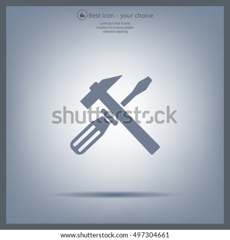 Hammer and Screwdriver Icon. Vector illustration