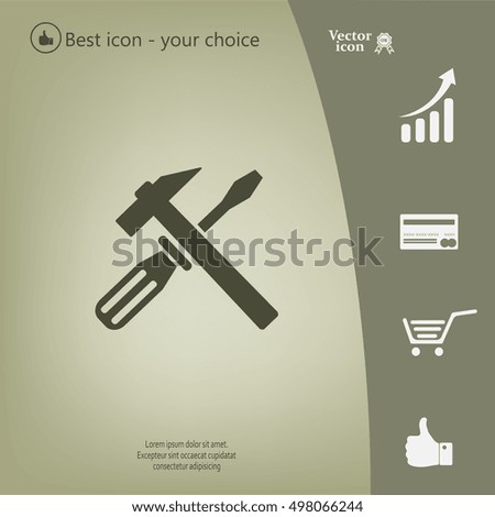 Hammer and Screwdriver Icon. Vector illustration