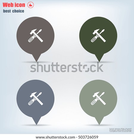 Hammer and Screwdriver Icon. Vector illustration