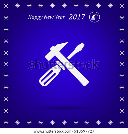 Hammer and Screwdriver Icon. Vector illustration