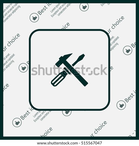 Hammer and Screwdriver Icon. Vector illustration